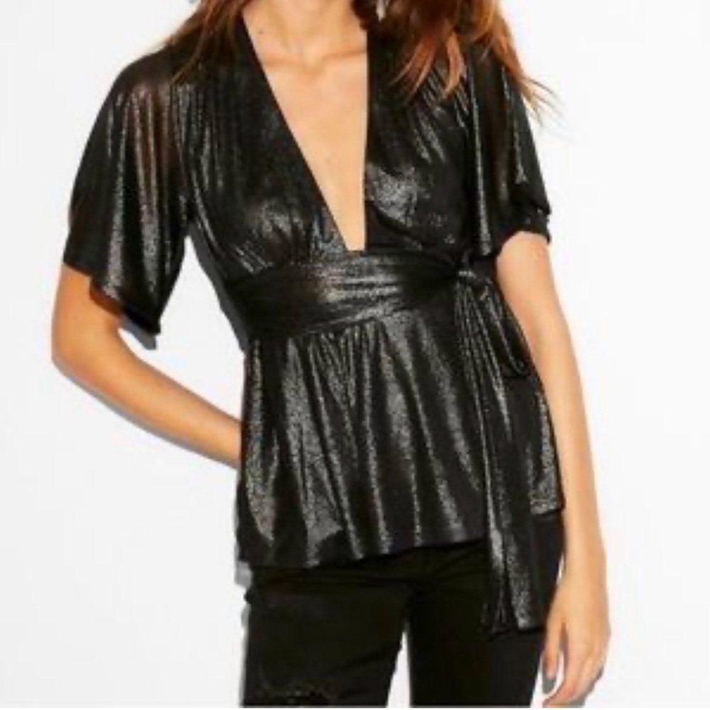 New Express Gun Metal Shimmer Women's Top